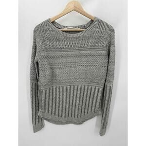 Athleta Borealis Grey Long Sleeve Crew Neck Knit Sweater Women's Sz X Small (XS)